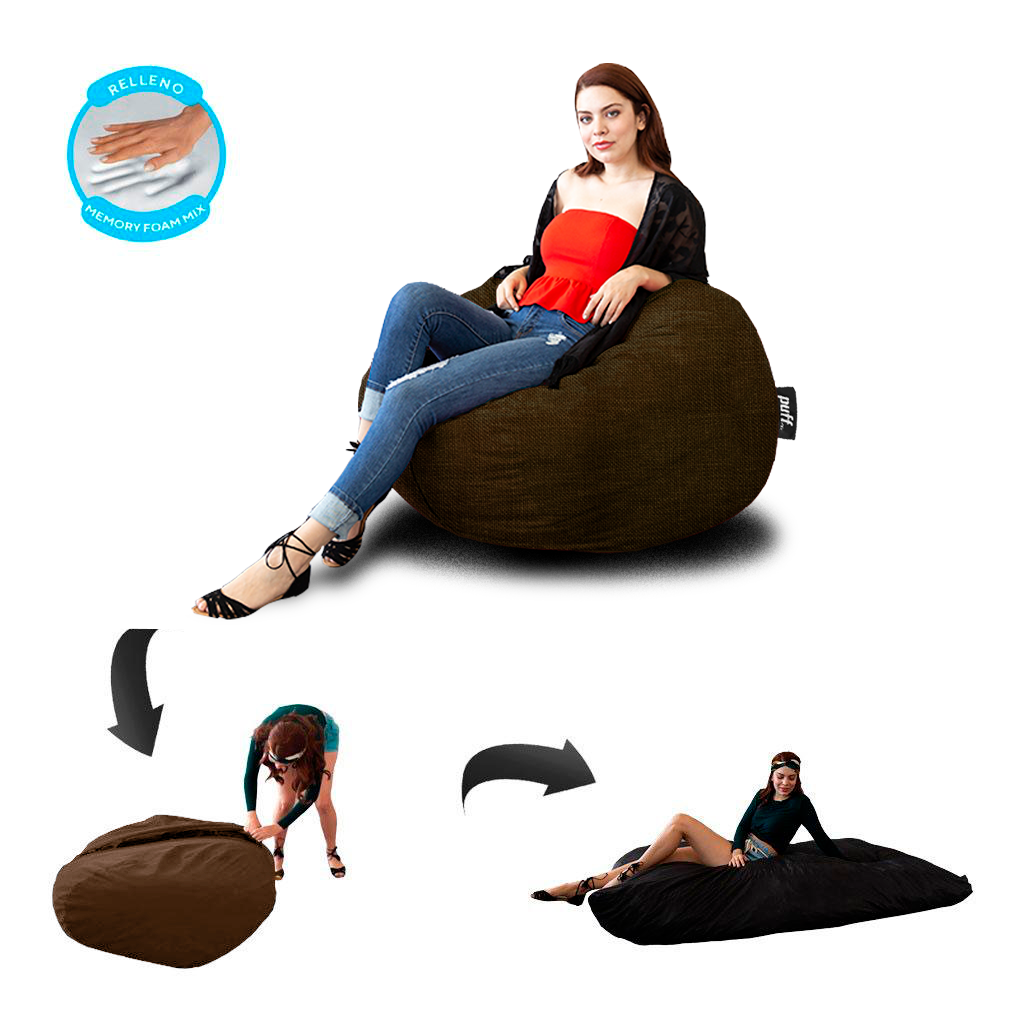 Puff 2 en 1 con Cama Individual