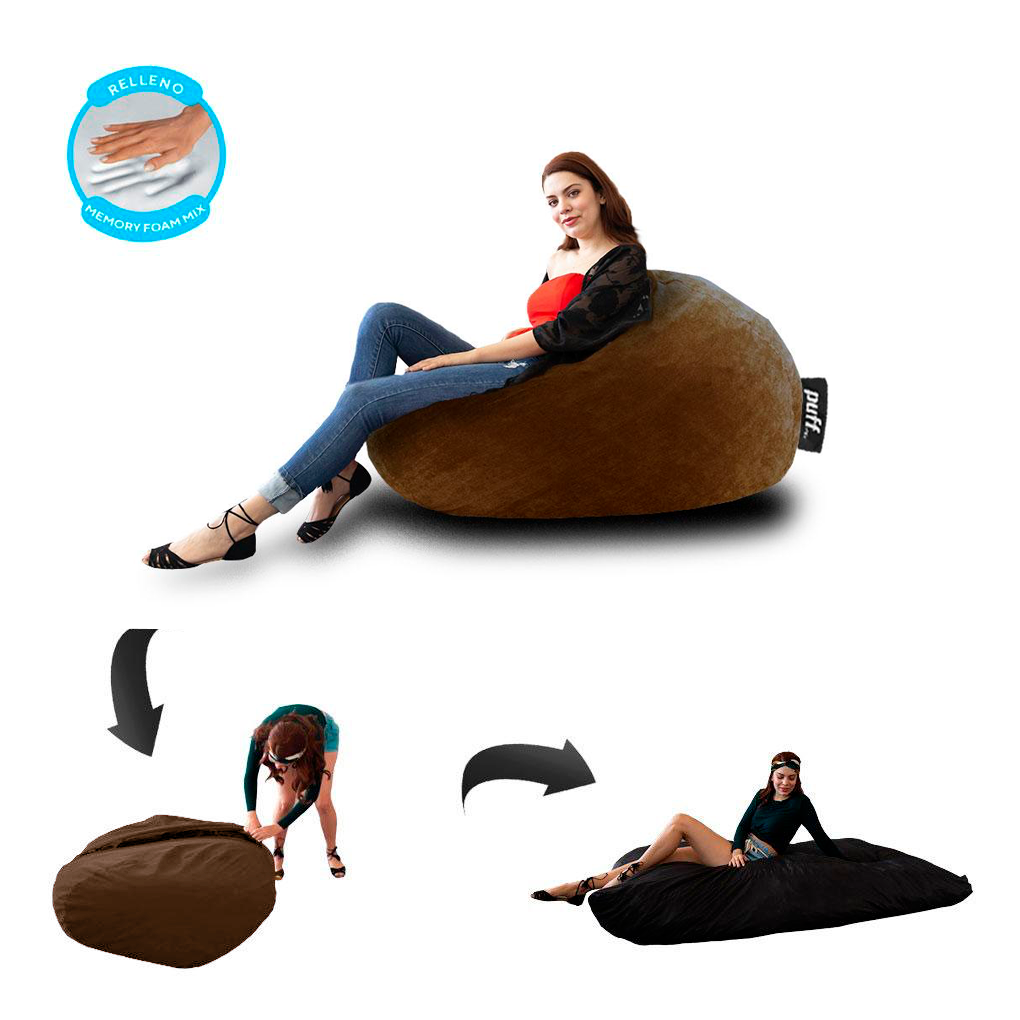 Puff 2 en 1 con Cama Individual