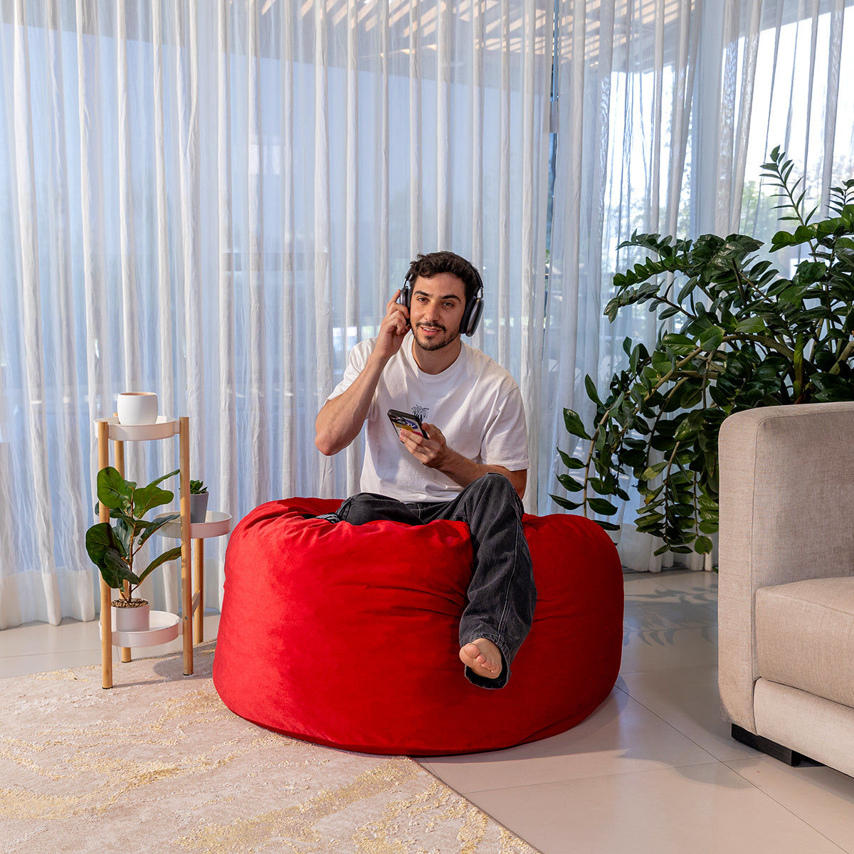Puff 2 en 1 con Cama Matrimonial