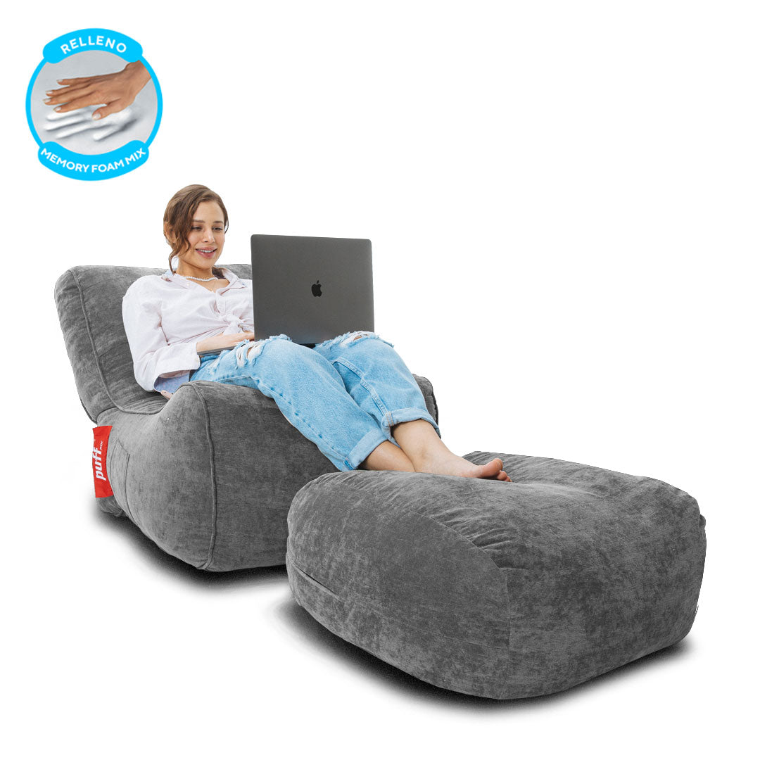 Puff Lounge Individual con Taburete