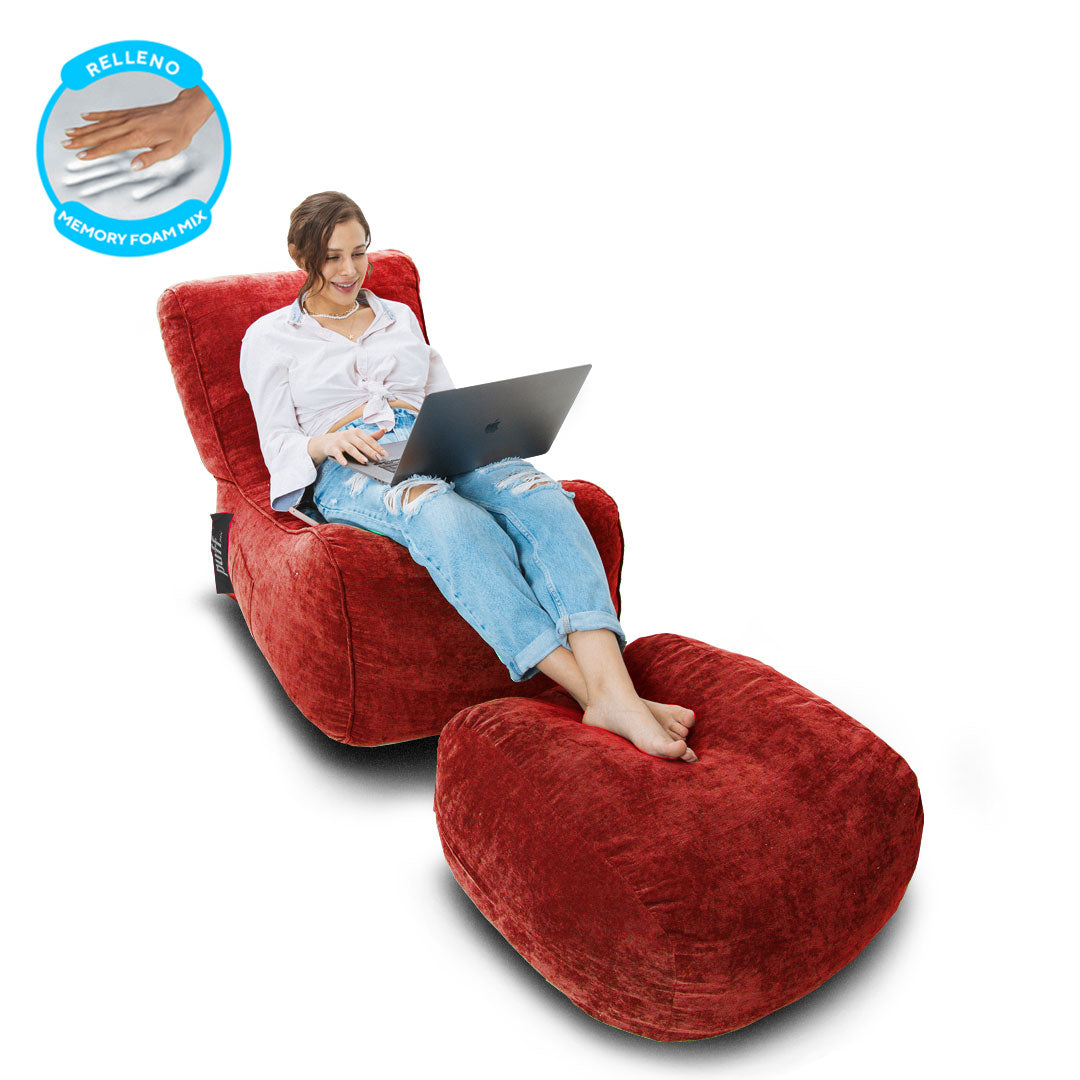 Puff Lounge Individual con Taburete