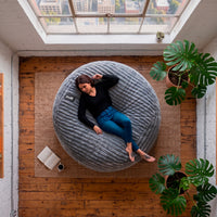 Puff Con Cama Tela Peluche Con Cojín