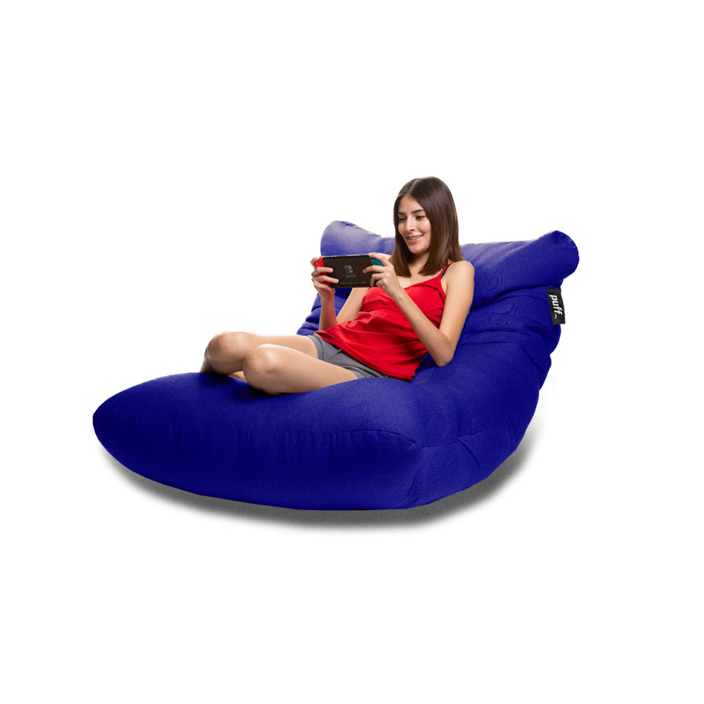 Puff Gamer Mezclilla Azul Rey Perla de Unicel