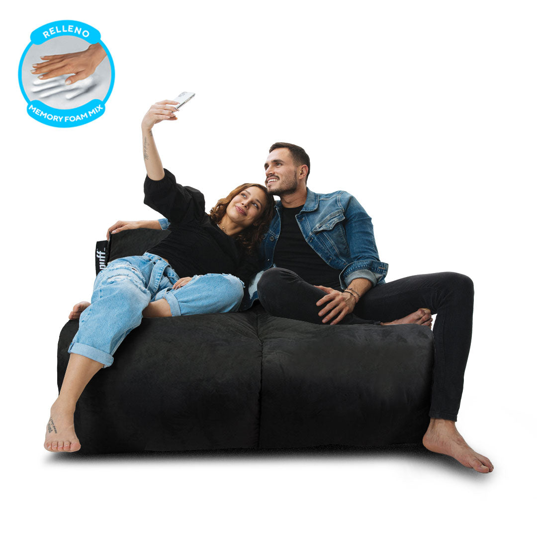 Puff Love Lounge Negro Foam Mix Gamuza