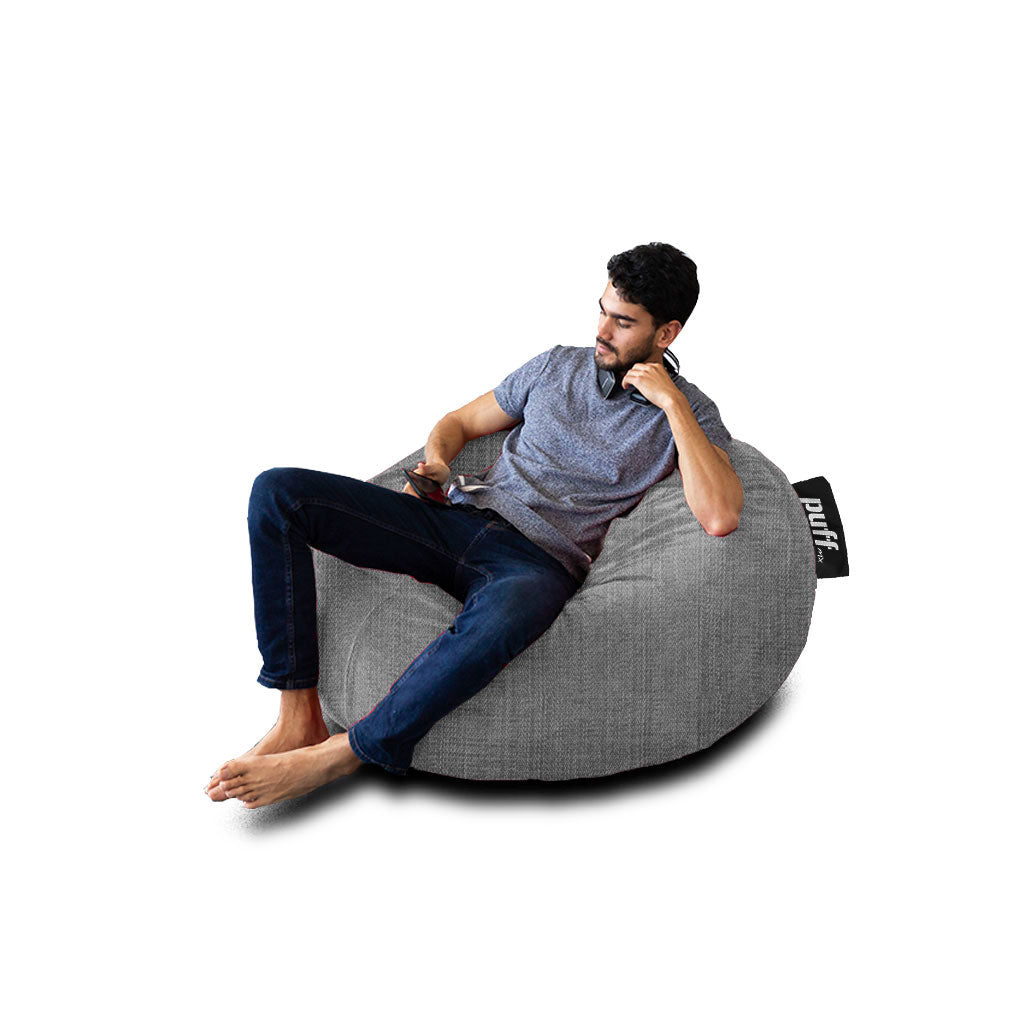 Puff 2 en 1 con Cama Matrimonial Gris Claro Hule Espuma Velvet