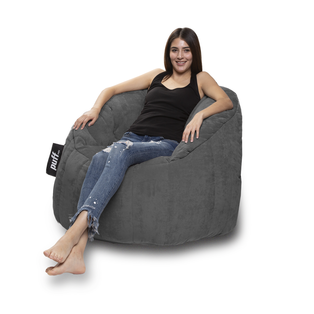Puff Lounger Gris Oscuro Perla de Unicel