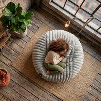 Puff Con Cama Tela Peluche Con Cojín