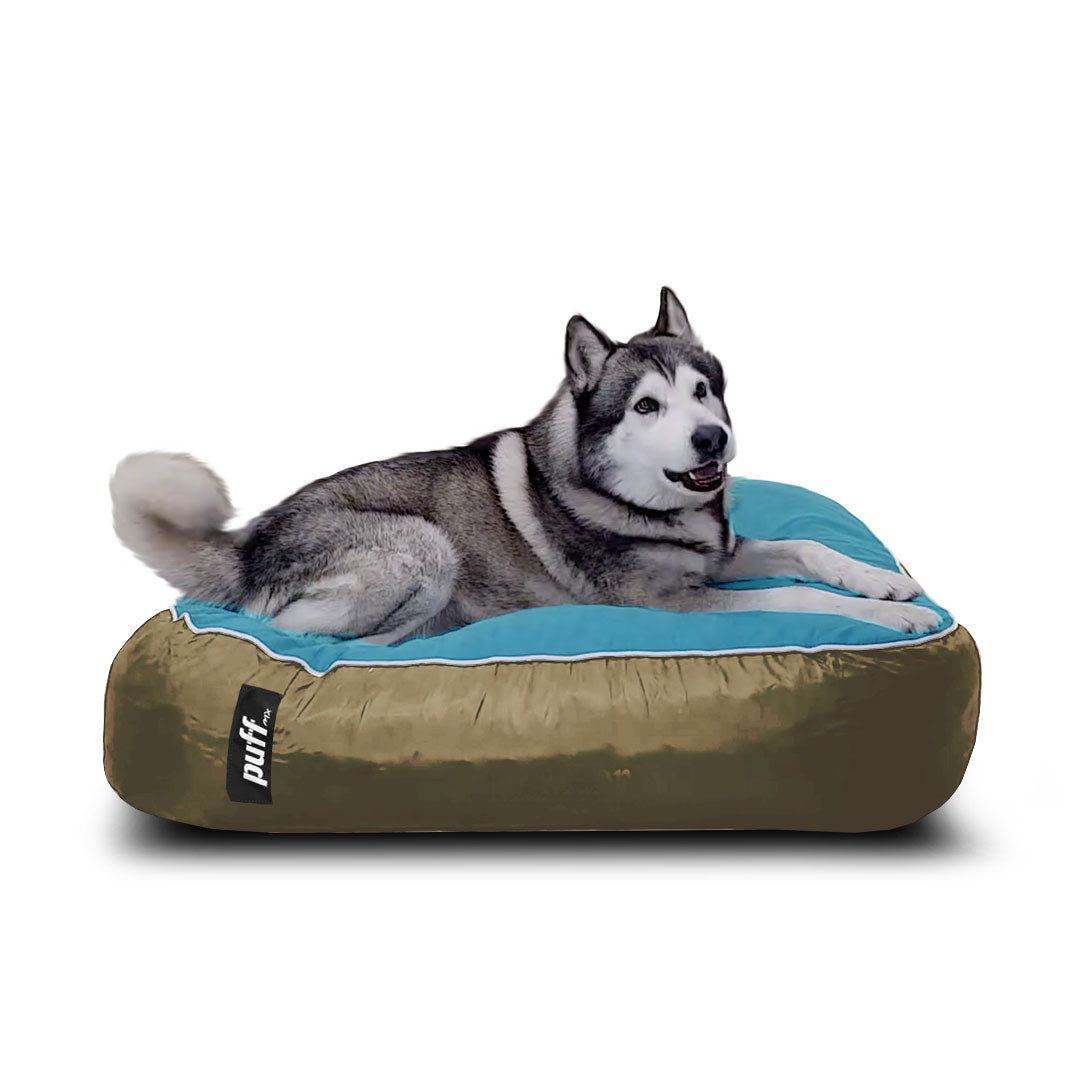 Pet Puff Grande Beige Aqua Gamuza