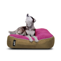 Pet Puff Grande Beige Fucsia Gamuza