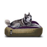 Pet Puff Grande Beige Morado Hule Espuma Gamuza