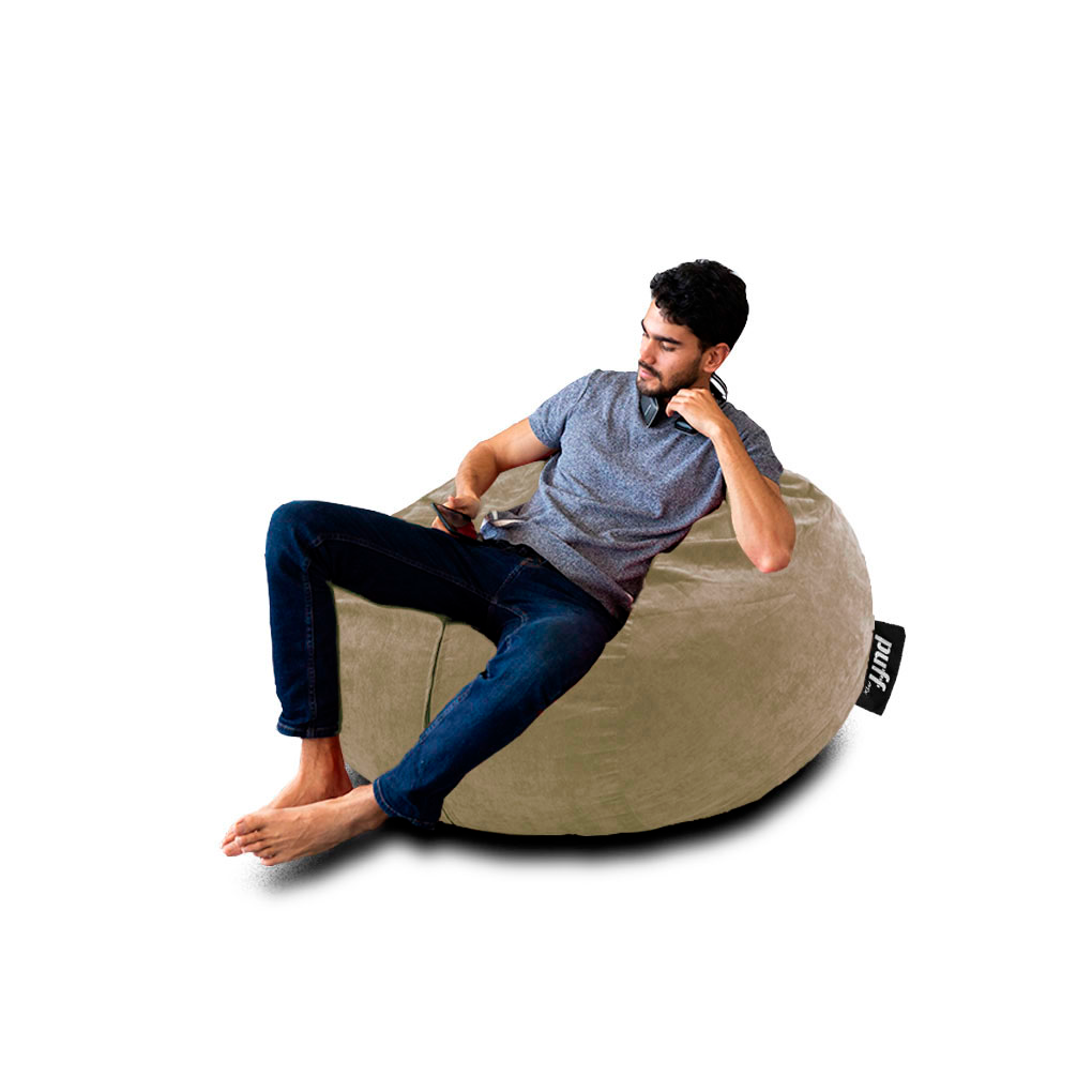 Puff 2 en 1 con Cama Matrimonial Arena Hule Espuma