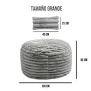 Puff Con Cama Tela Peluche Con Cojín