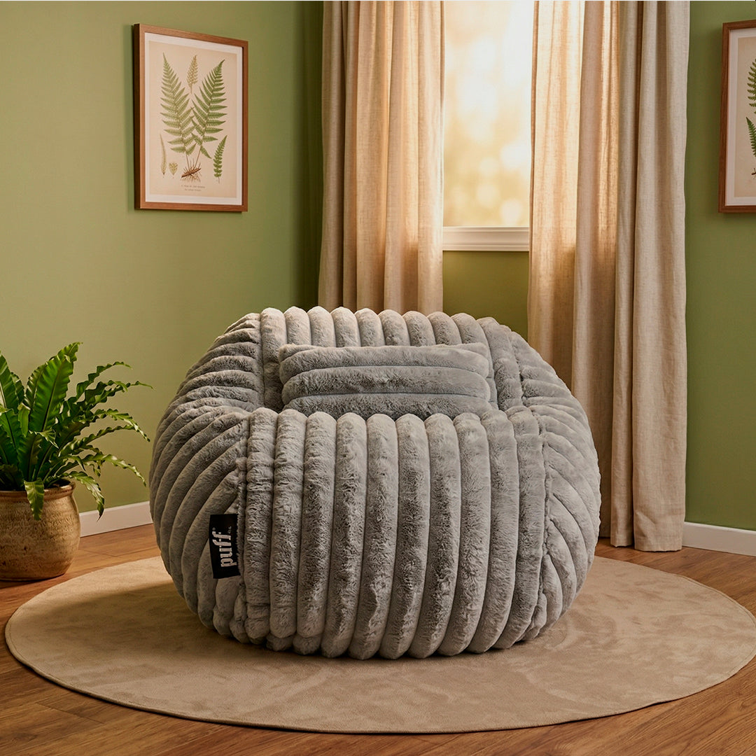 Puff Con Cama Tela Peluche Con Cojín