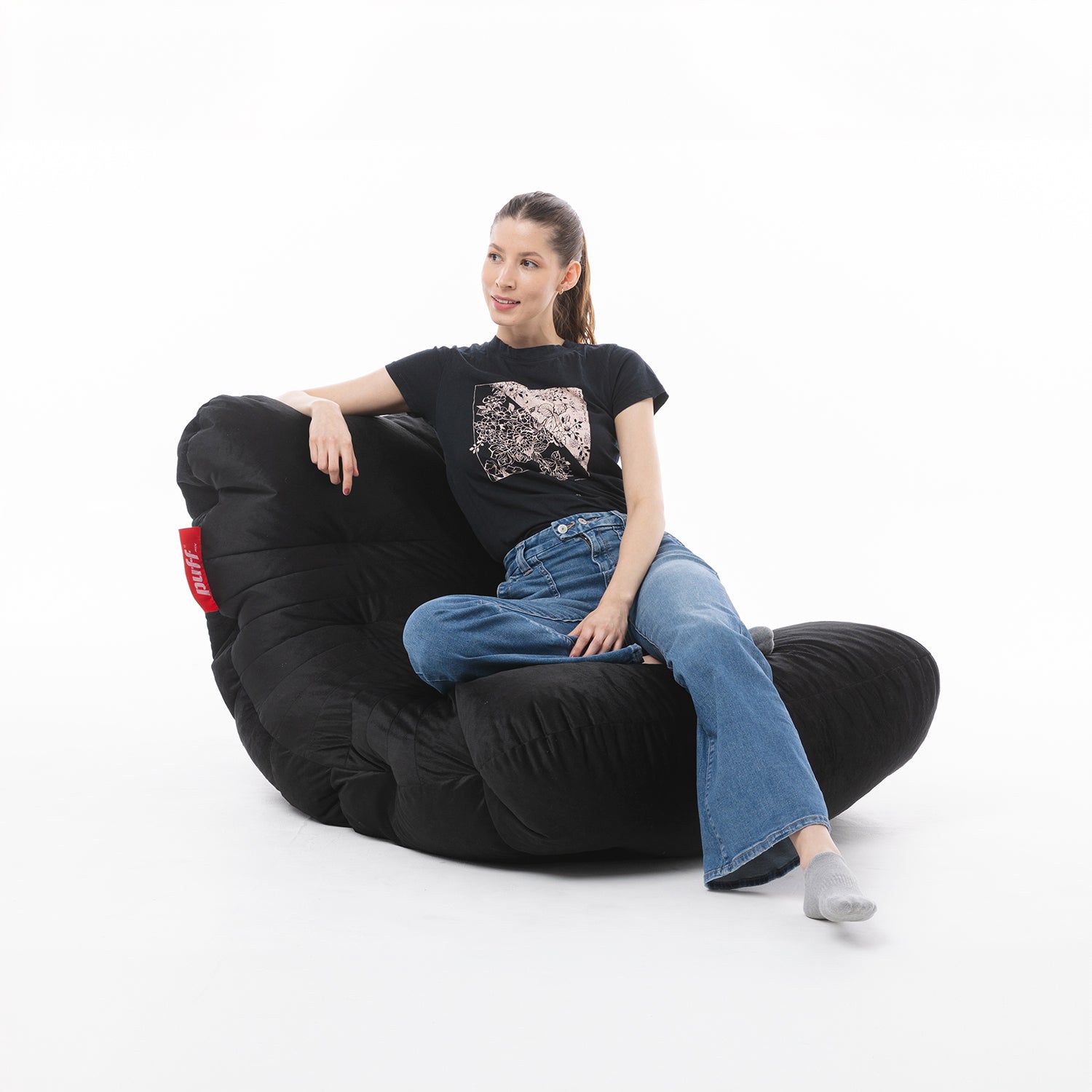 Puff Gamer Mezclilla Negro Perla de Unicel