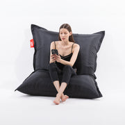 Puff Zen Gris Oscuro Perla de Unicel Tipo Nylon