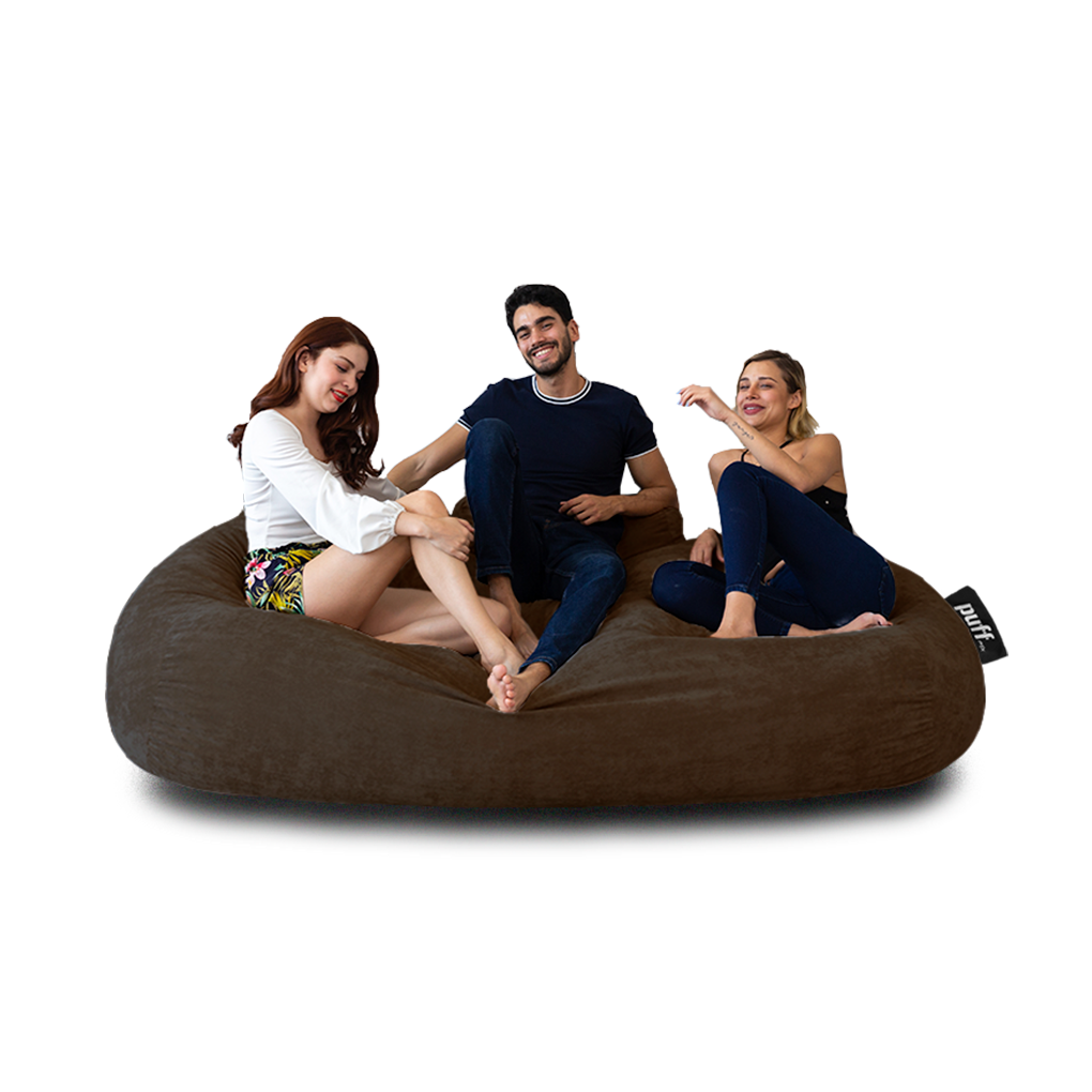 Puff 2 en 1 con Cama King Size Chocolate Hule Espuma
