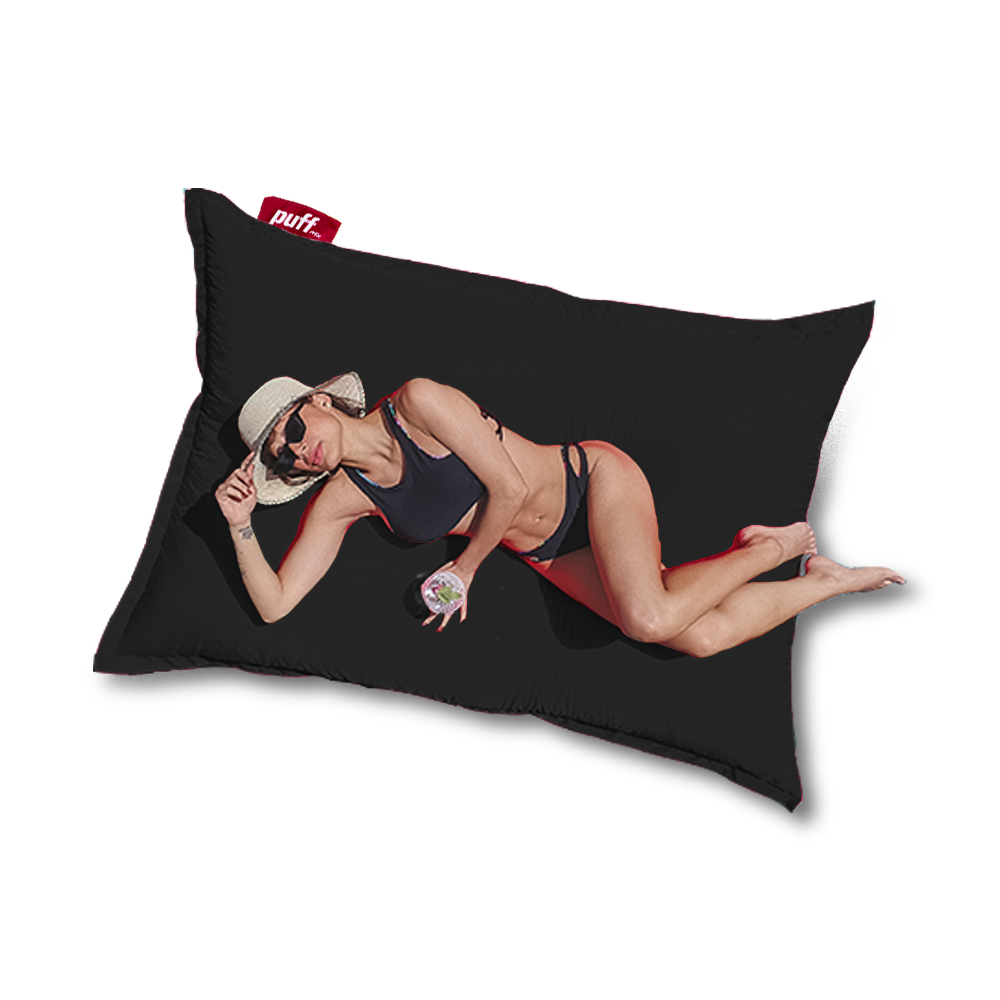 Puff Zen Negro Perla de Unicel Tipo Nylon