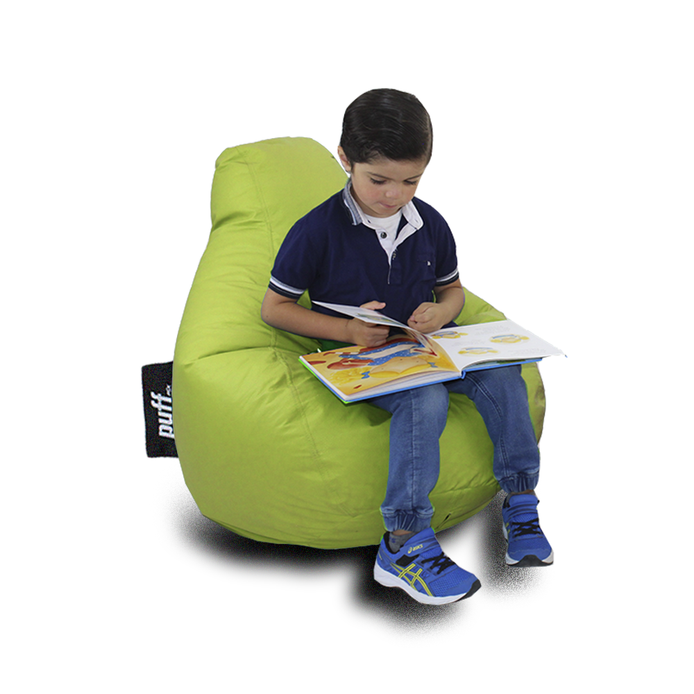 Puff Pera Kids Verde Manzana Perla de Unicel Nylon