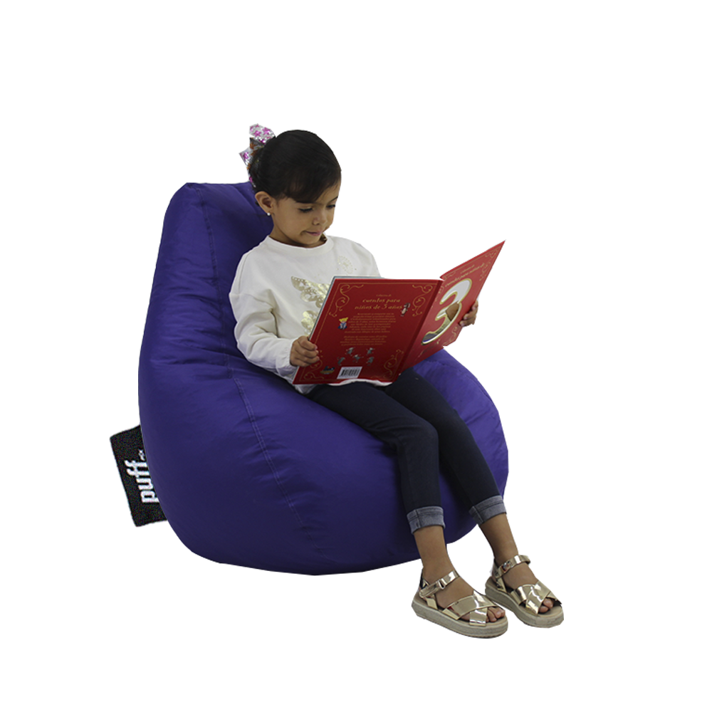Puff Pera Kids Morado Perla de Unicel Nylon