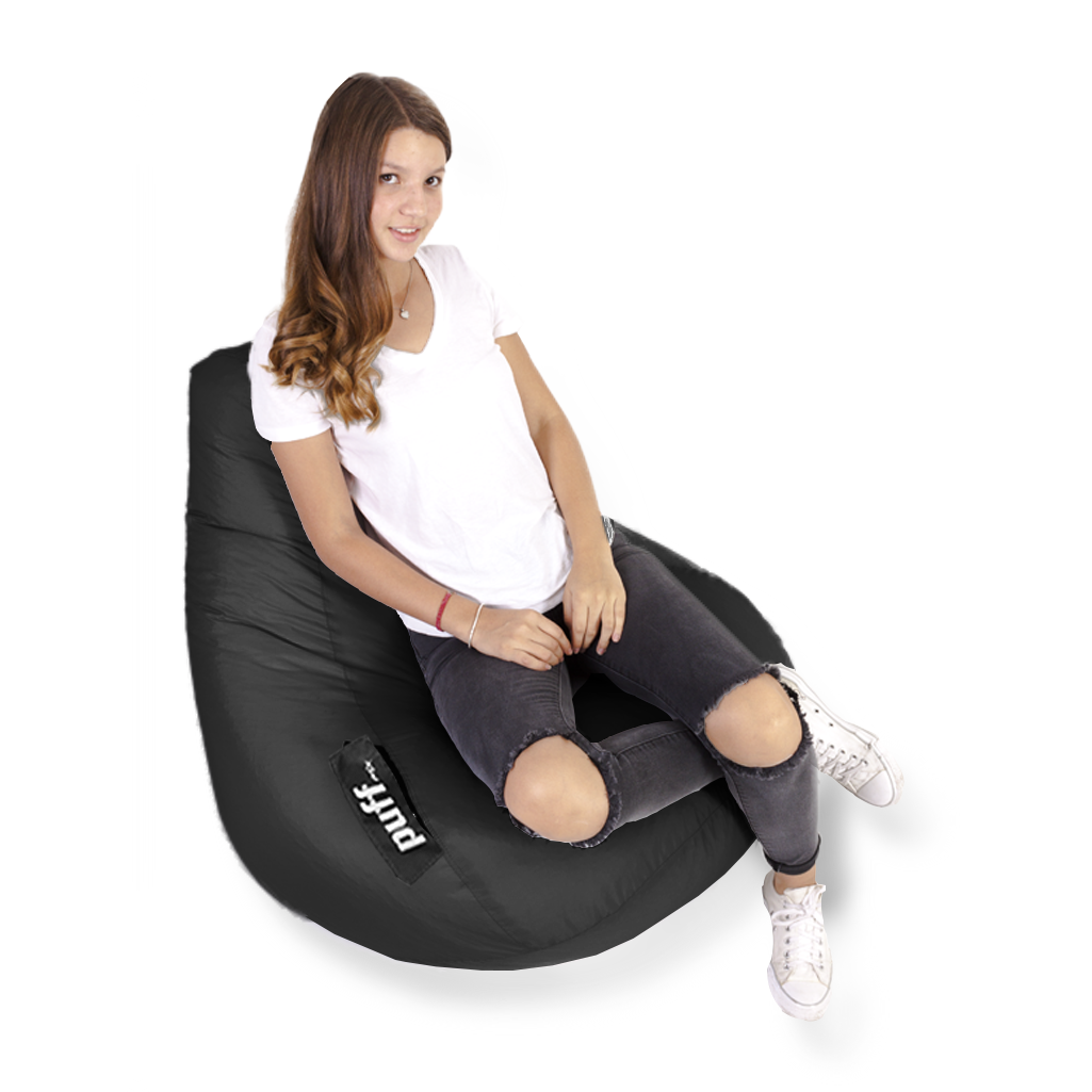 Puff Pera Negro Perla de Unicel Nylon