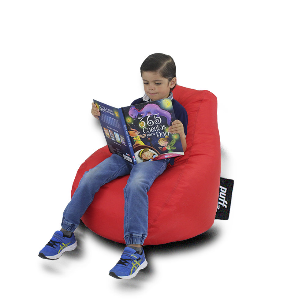 Puff Pera Kids Rojo Perla de Unicel Nylon